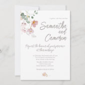 Carte Mariage Sage Green Eucalyptus Rose Flores (Devant)