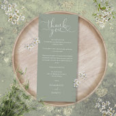 Carte Mariage Sage Green Script Merci