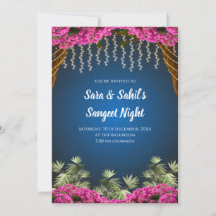 Carte mariage Sangeet et invitation indien Sangeet