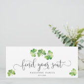 Carte Mariage shamrock vert irlandais trouvez votre sièg (Debout devant)
