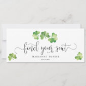 Carte Mariage shamrock vert irlandais trouvez votre sièg (Devant)