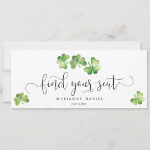 Carte Mariage shamrock vert irlandais trouvez votre sièg