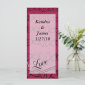 Carte Mariage Signet Faveurs Amour Coeurs (Debout devant)