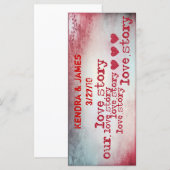 Carte Mariage Signet Faveurs Livre Mark histoire d'amour (Devant / Derrière)