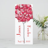 Carte Mariage Signet Faveurs Réserver Mark Heart Tree (Debout devant)