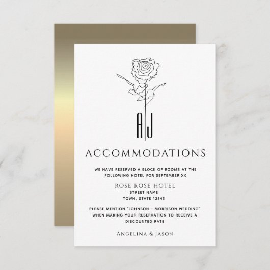 Carte Mariage simple (Devant / Derrière)