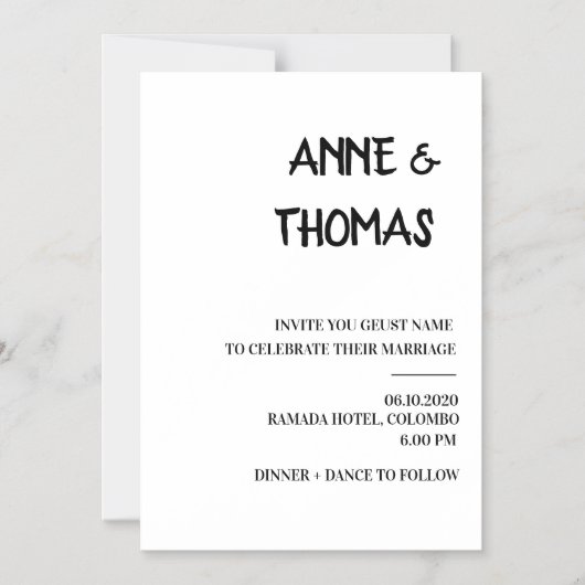 Carte Mariage simple (Recto)