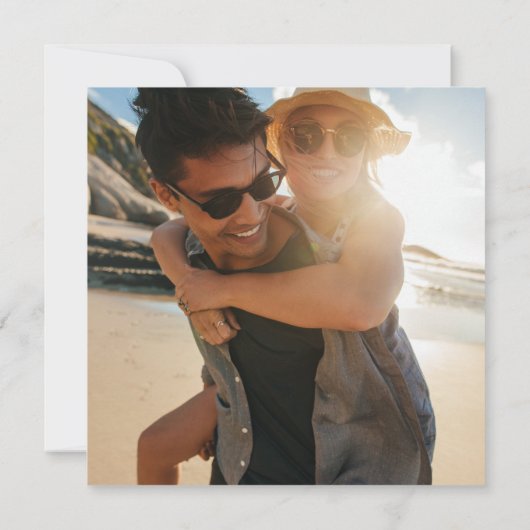 Carte Mariage simple à deux photos Enregistrer la date (Dos)