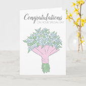 Carte Mariage simple Doodle Oubliez-Moi-Pas-Bouque (Fleur jaune)