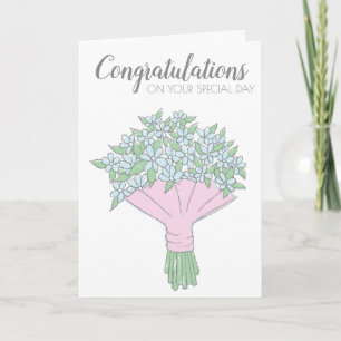 Carte Mariage simple Doodle Oubliez-Moi-Pas-Bouque