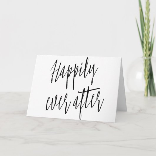 Carte Mariage simple et beau "Heureux toujours après" (Devant)