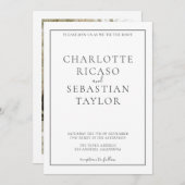 Carte Mariage simple et élégant (Devant / Derrière)