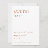 Carte Mariage Simple Minimaliste En Terracotta Enregistr (Devant)