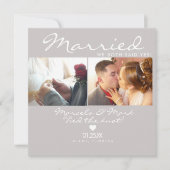Carte Mariage Simple Moderne de Cœur pour Célébration de (Devant)
