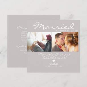 Carte Mariage Simple Moderne de Cœur pour Célébration de