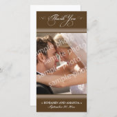 Carte Mariage simple Photocard (chocolat) (Devant / Derrière)