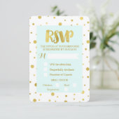 Carte Mariage Sky Blue Gold Confetti RSVP (Debout devant)