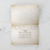 Carte mariage sonne sur les félicitations pétales roses (Intérieur)