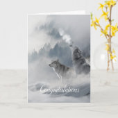 Carte Mariage Soul Mate Wolves Vertical (Fleur jaune)