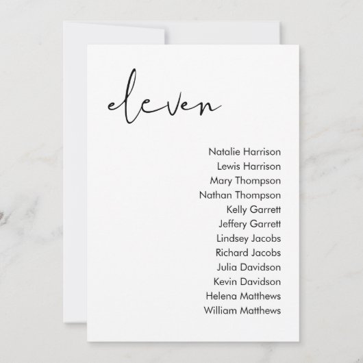 Carte Mariage STELLA - TABLEAU 11 (Dos)