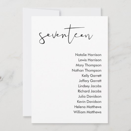 Carte Mariage STELLA - TABLEAU 17 (Devant)