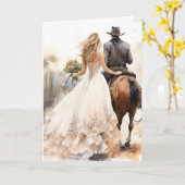 Carte Mariage Stetson & dentelle : Grace galopante (Fleur jaune)
