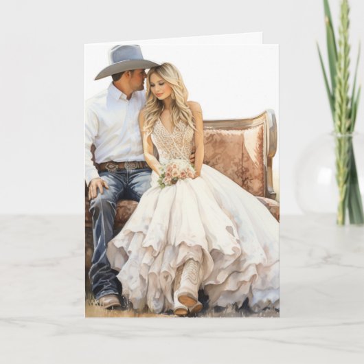 Carte Mariage Stetson & dentelle : Hitte in Cowboy Harmo (Devant)