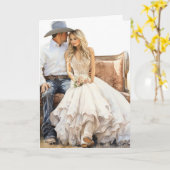 Carte Mariage Stetson & dentelle : Hitte in Cowboy Harmo (Fleur jaune)