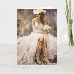 Carte Mariage Stetson & dentelle : Petals des Prairies