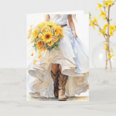 Carte Mariage Stetson & dentelle : Serenading Sunflowers (Fleur jaune)