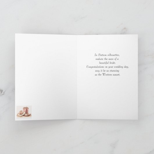 Carte Mariage Stetson & dentelle : Silhouettes Stetson (Intérieur)