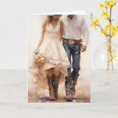 Carte Mariage Stetson & dentelle : Sundown Serenade (Fleur jaune)
