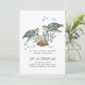 Carte Mariage sur la plage des tortues de mer (Debout devant)