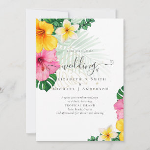 Carte Mariage sur la plage du paradis tropical Floralies
