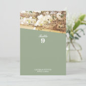 Carte Mariage table plat pendaison fleurs de jasmin (Debout devant)