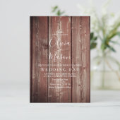 Carte Mariage texturée Rustic Barn Door (Debout devant)
