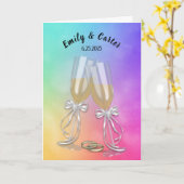 Carte Mariage Toast amd Cercles sur arc-en-ciel (Fleur jaune)
