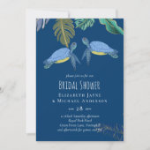 Carte Mariage Tortues Marines Bleu Jaune (Devant)