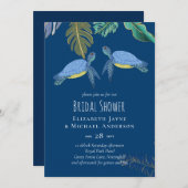Carte Mariage Tortues Marines Bleu Jaune (Devant / Derrière)