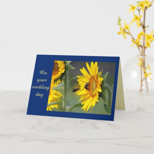 Carte Mariage tournesol (Fleur jaune)