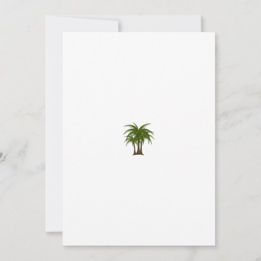 Carte Mariage tropical Feuille Palm Tree (Dos)