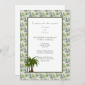 Carte Mariage tropical Feuille Palm Tree (Devant / Derrière)
