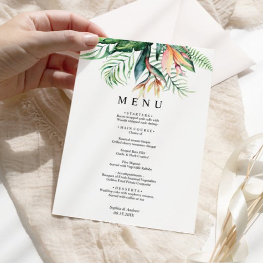 Carte Mariage Tropical Greenery