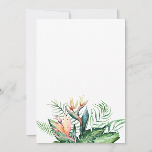 Carte Mariage Tropical Greenery (Dos)