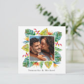 Carte Mariage tropical | Photo Enregistrer La Date (Debout devant)