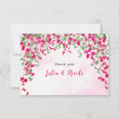 Carte Mariage Tropical sous les Bougainvillées Roses (Devant)