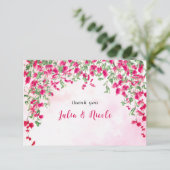 Carte Mariage Tropical sous les Bougainvillées Roses (Debout devant)