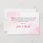 Carte Mariage Tropical sous les Bougainvillées Roses (Dos)