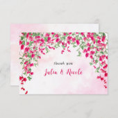 Carte Mariage Tropical sous les Bougainvillées Roses (Devant / Derrière)