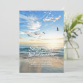 Carte Mariage Tropical sur la Plage à l'Étranger Photo O (Debout devant)